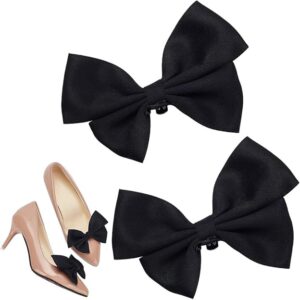 1 Pair Bow Shoe Clips Removable Shoe Charms Pearls Shoe Buckle Bowknot Dress Shoes Jewelry Decorative Shoe Accessories for Wedding Party Prom Decoration